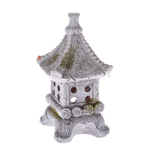 Szary świecznik ceramiczny Dakls Pagoda