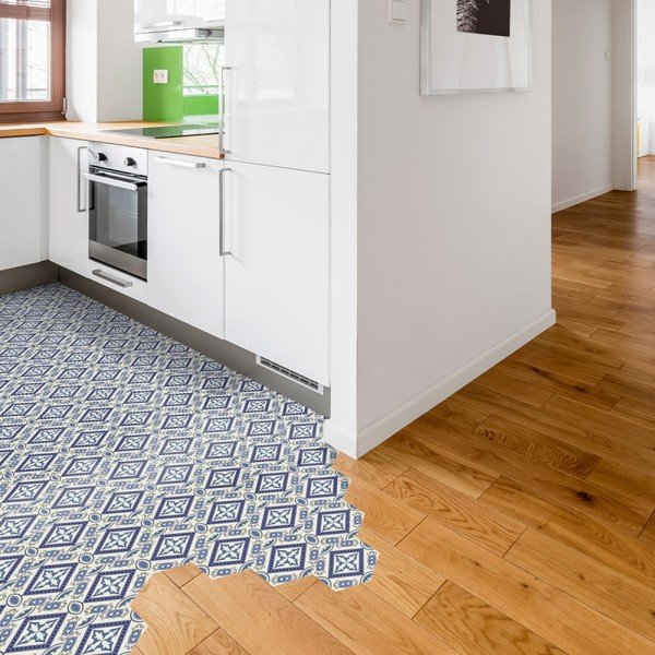 Zestaw 10 naklejek na podłogę Ambiance Floor Stickers Hexagons Leonardina, 40x90 cm-image-1