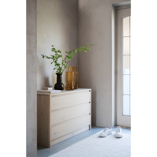 Komoda w dekorze dębu w jasnym naturalnym kolorze 110x70x45 cm Melstone – Rowico-image-4