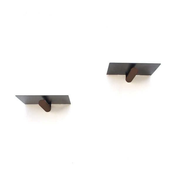 Czarne metalowe półki zestaw 2 szt. 21 cm Rod – Kalune Design