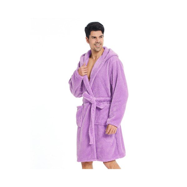 Różowofioletowy szlafrok z mikrowłókna unisex DecoKing Sleepyhead, rozm. XS-image-2