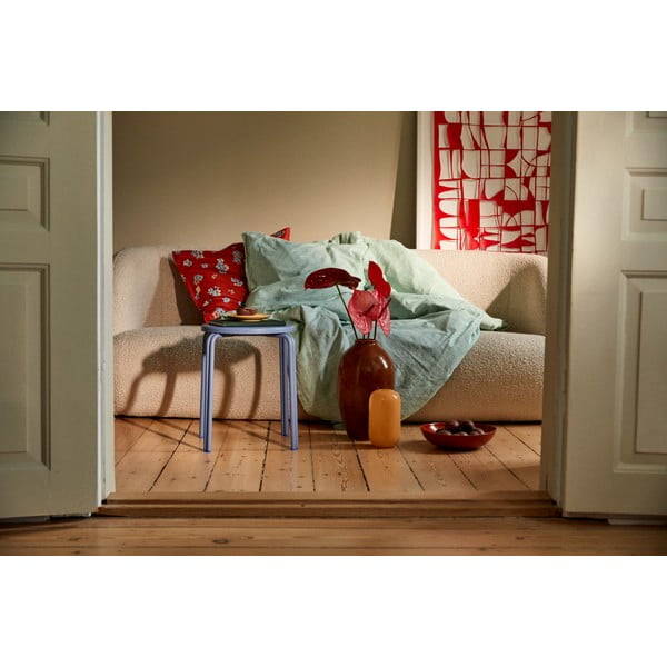 Biało-zielona pościel dwuosobowa z bawełny organicznej 200x220 cm Monochrome Lines – JUNA-image-4