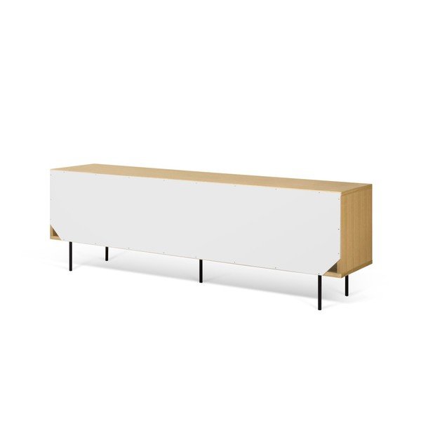 Szafka pod TV w kolorze dębu z czarno-białymi elementami TemaHome Dann Dots, dł. 201 cm-image-2