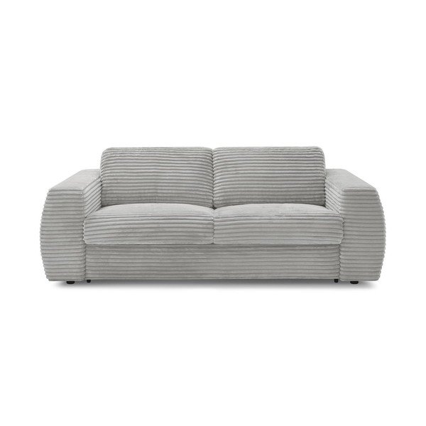 Jasnoszara sztruksowa sofa do spania/rozkładana 240 cm Hugo – Bobochic Paris
