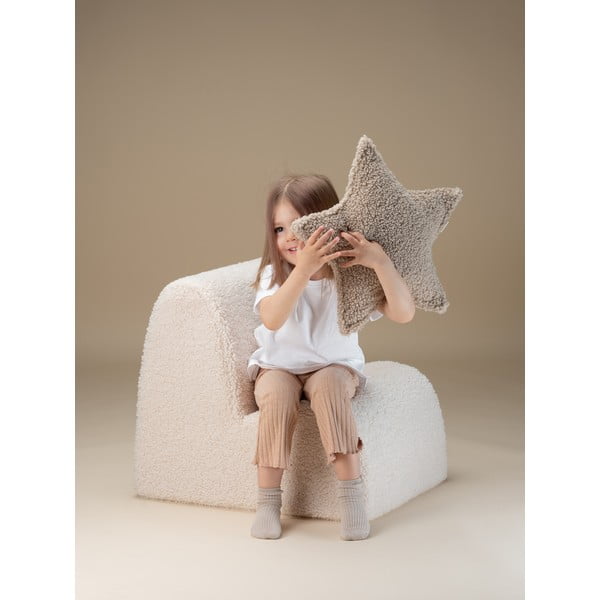 Kremowy fotel dziecięcy z materiału bouclé Cloud – Wigiwama-image-2
