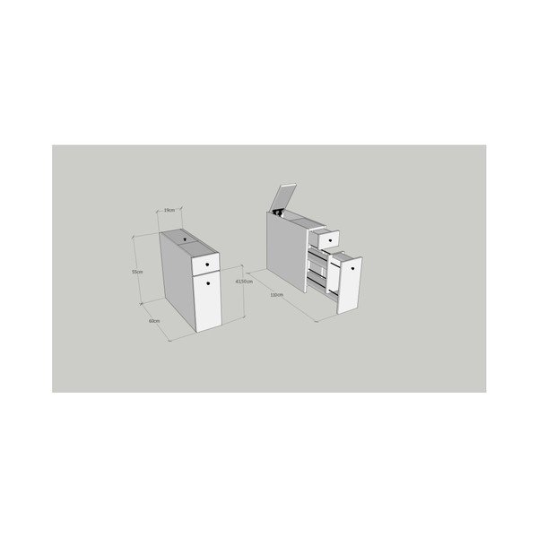 Biała szafka łazienkowa z wysuwanymi półkami Garetto Calencia White-image-1