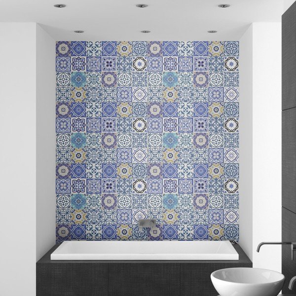 Zestaw 24 naklejek ściennych Ambiance Wall Stickers Tiles Flamenco, 10x10 cm-image-1