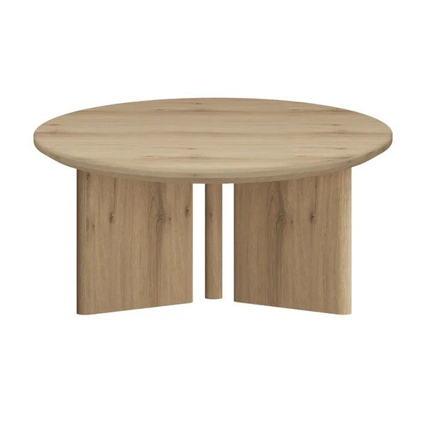 Okrągły stolik z blatem w dekorze dębu w naturalnym kolorze ø 80 cm Chatham – Støraa-image-4