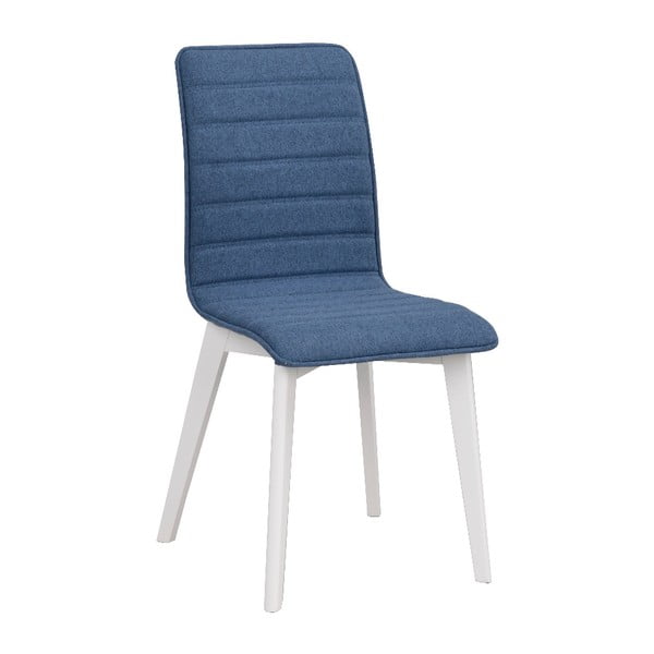 Niebieskie krzesło do jadalni z białymi nogami Rowico Grace
