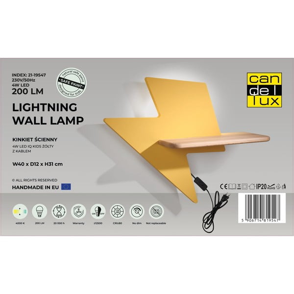 Żółta lampa dziecięca Lightning – Candellux Lighting-image-2