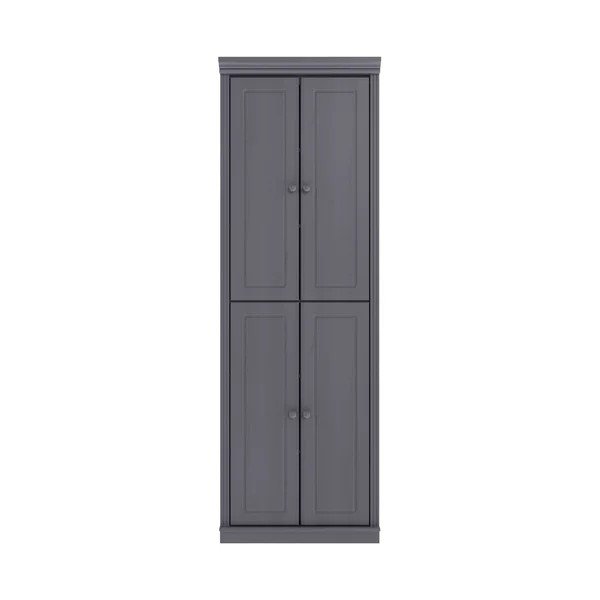 Szara szafka z litego drewna sosnowego 74x223x37 cm Anita – Støraa