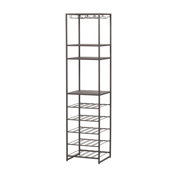 Ciemnobrązowa szafka na wino liczba butelek 25, 45x185x40 cm Reese – WOOOD