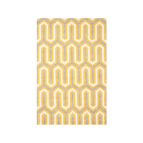 Żółty dywan wełniany Leta, 121x182 cm