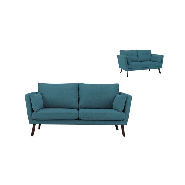 Turkusowa sofa 3-osobowa Mazzini Sofas Elena-image-1