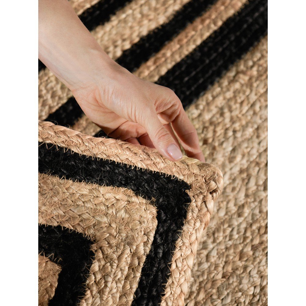 Czarno-naturalny ręcznie tkany dwustronny dywan z juty 70x200 cm Jutta – Hanse Home (zdjęcie 6)