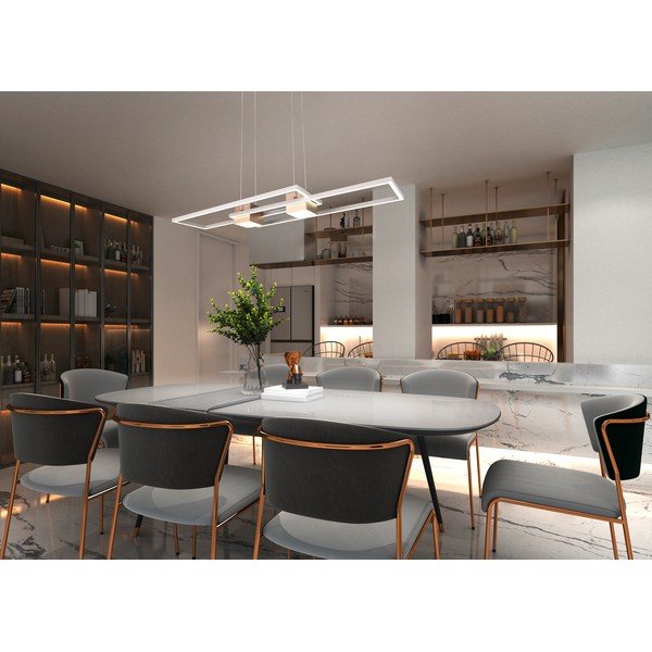 Biało-brązowa lampa wisząca LED ze zdalnym sterowaniem i ściemniaczem Albany – Trio-image-1