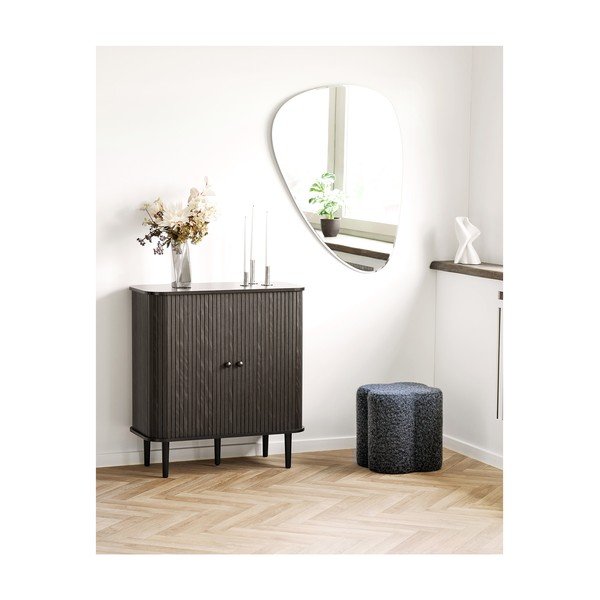 Ciemnoniebieski puf z materiału bouclé Durban – House Nordic-image-1