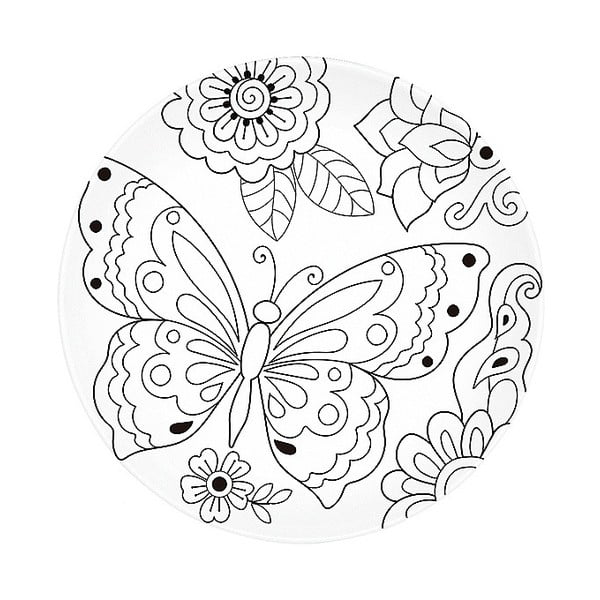 Talerz porcelanowy do ozdobienia Santiago Pons Art & Color Butterfly