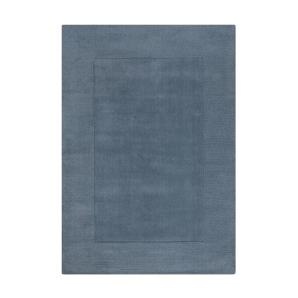 Ciemnoniebieski wełniany dywan tkany ręcznie 120x170 cm Textured Wool Border – Flair Rugs