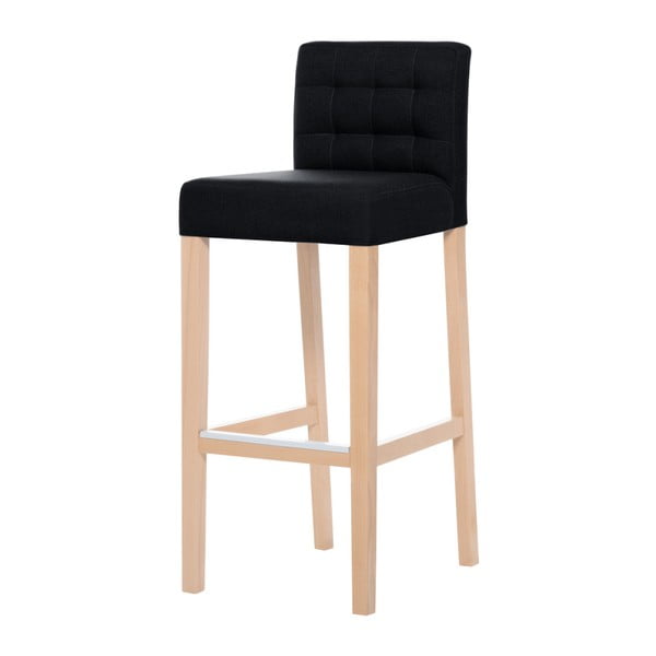 Ciemnoszare krzesło barowe z brązowymi nogami Ted Lapidus Maison Jasmin