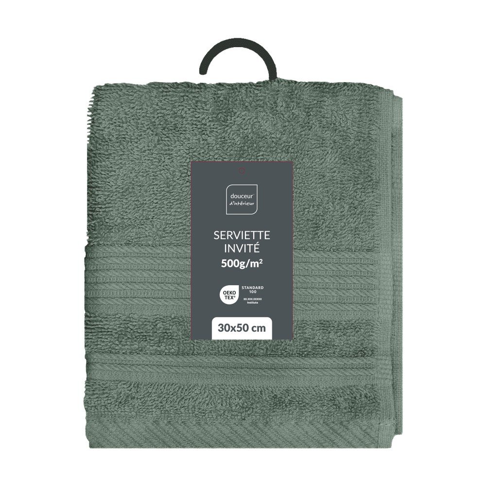 Szałwiowy bawełniany ręcznik frotte 30x50 cm Tendresse – douceur d'intérieur (zdjęcie 5)