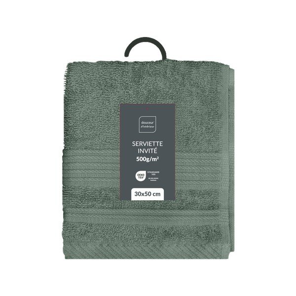 Szałwiowy bawełniany ręcznik frotte 30x50 cm Tendresse – douceur d'intérieur-image-4