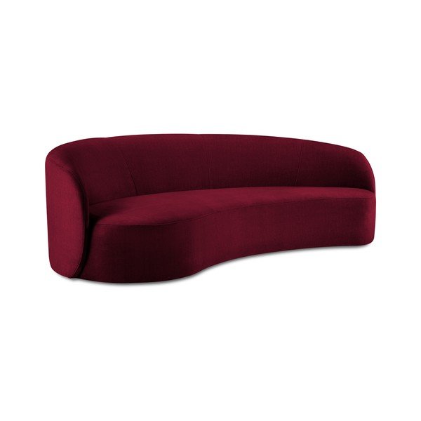 Bordowa aksamitna asymetryczna sofa Mazzini Sofas Debbie, lewostronna-image-2