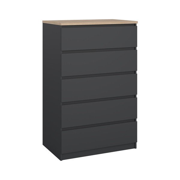 Ciemnoszara komoda 77x121x50 cm Naia – Tvilum-image-2