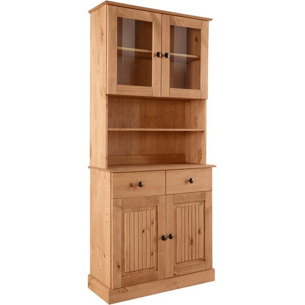 Witryna z litego drewna sosnowego w naturalnym kolorze 181x34 cm Mille – Støraa-image-2