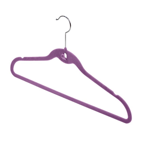 Zestaw 3 fioletowych wieszaków Domopak Velvet Hangers