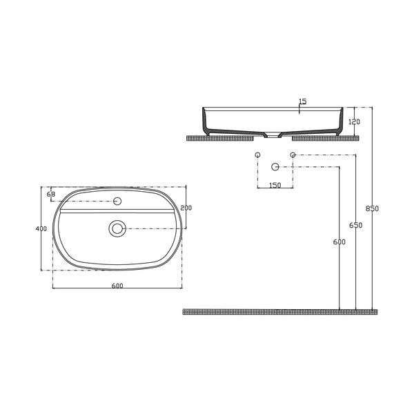 Biała ceramiczna umywalka 60x40 cm Infinity Oval – Sapho-image-3