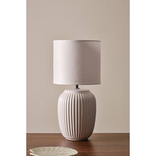 Biała lampa stołowa ceramiczna (wysokość 41 cm) Karlsson – Jotex-image-4
