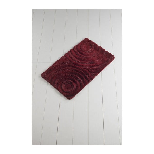Ciemnoczerwony dywanik łazienkowy Confetti Bathmats Wave Red, 60x100 cm