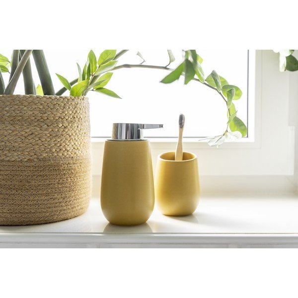 Żółty ceramiczny kubek na szczoteczki do zębów Badi – Wenko-image-1