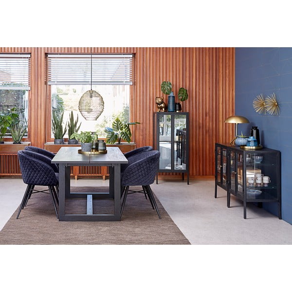 Czarna komoda Canett Nino, wys. 131 cm-image-1