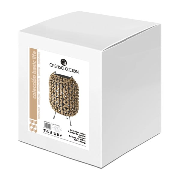 Czarno-naturalna lampa stołowa (wys. 30 cm) – Casa Selección-image-4