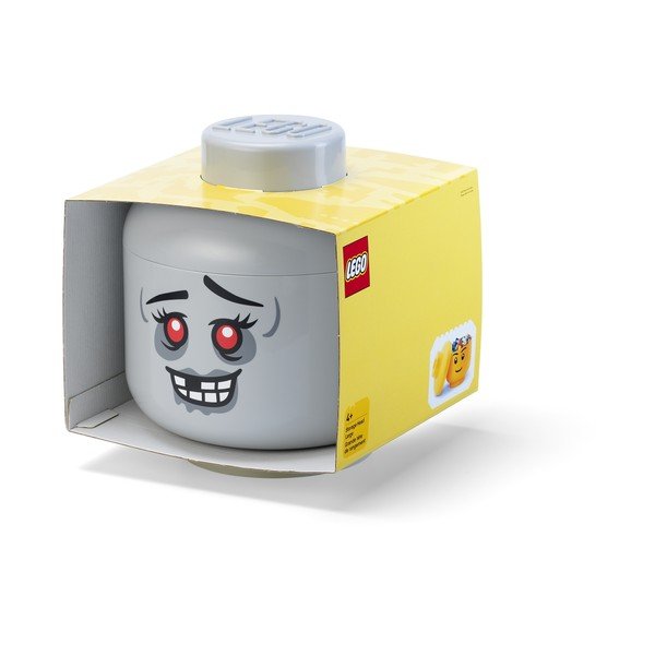 Szary plastikowy pojemnik dziecięcy ø 24x27 cm Head Zombie L – LEGO®-image-2