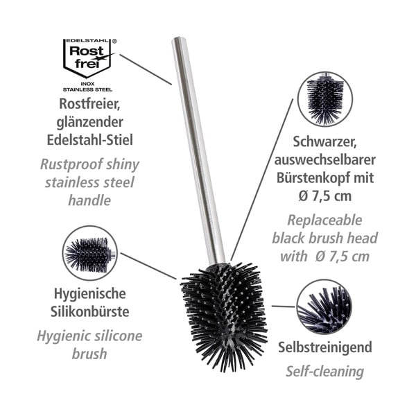 Zapasowa szczotka do WC z uchwytem ze stali nierdzewnej Wenko-image-3