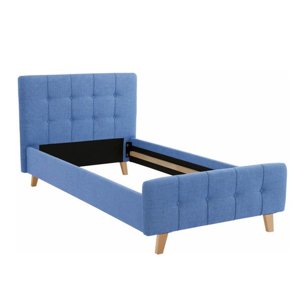 Niebieskie łóżko jednoosobowe Støraa Limbo, 113x220 cm