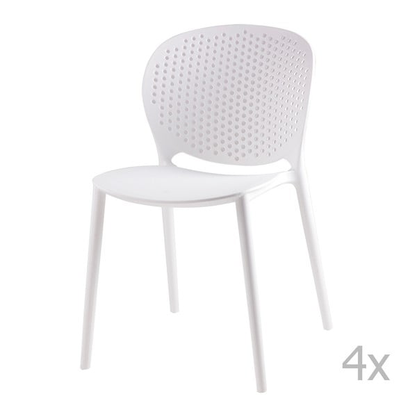 Zestaw 4 białych krzeseł sømcasa Betsy