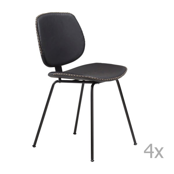 Zestaw 4 czarnych krzeseł DAN– FORM Prime