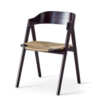 Czarne krzesło z drewna bukowego z rattanowym siedziskiem Findahl by Hammel Mette