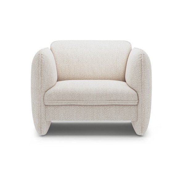 Kremowy fotel z tkaniny szenilowej Georgia – Micadoni -image-2