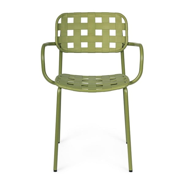 Zielone metalowe krzesła ogrodowe zestaw 4 szt. Clover   – Bizzotto-image-1