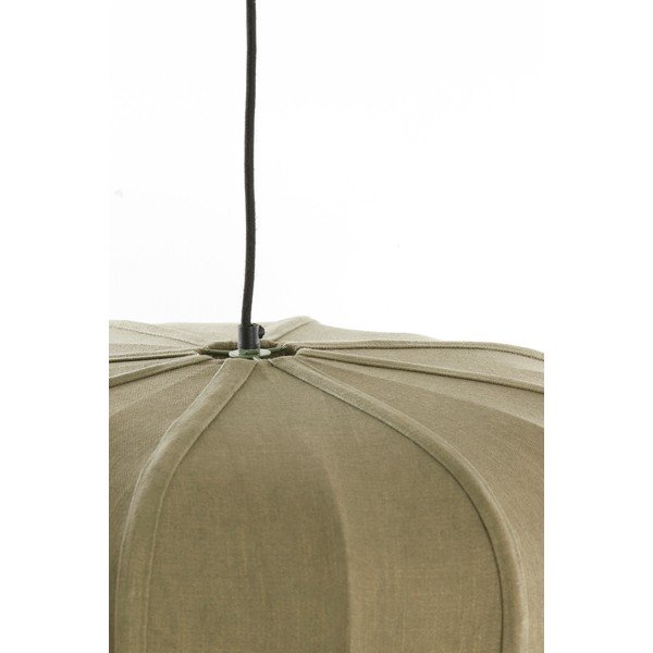 Zielona lampa wisząca z tekstylnym kloszem Zubedo – Light & Living-image-3