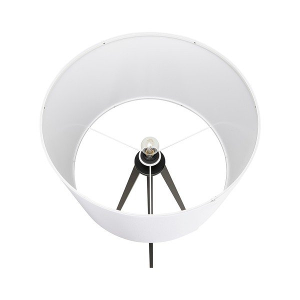 Lampa stojąca z czarną konstrukcją i białym abażurem Kokoon Trivet-image-1