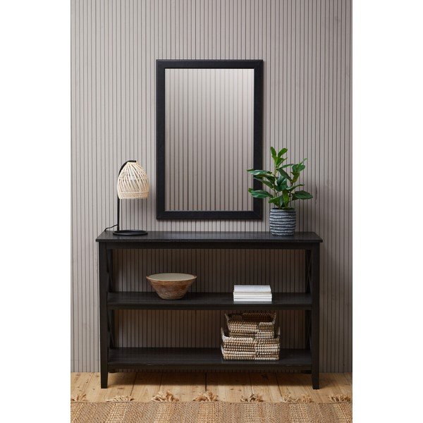 Czarny regał z litego drewna sosnowego 120x81x40 cm Heritage – Premier Housewares-image-4