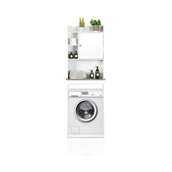 Biała wysoka szafka nad pralkę/WC 58x173 cm Laundry – Tomasucci-image-2
