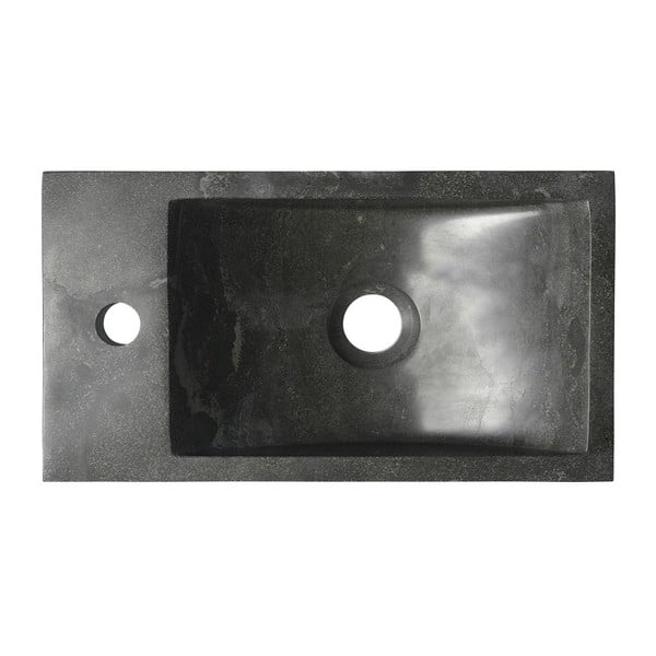 Czarna kamienna umywalka 40x22 cm Blok – Sapho-image-1