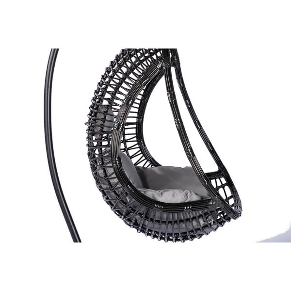 Ciemnoszary fotel wiszący ze sztucznego rattanu  Bonami Selection Tahiti-image-3